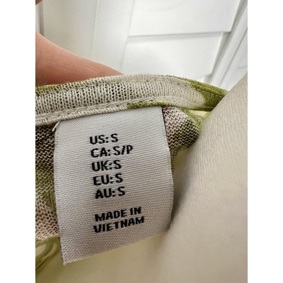 Rachel Zoe 100% Linen Tropical Print Boat Neck Cap Sleeve Top Size Small - Picture 3 of 8